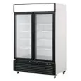 ARMOIRE RÉFRIGÉRÉE EN ACIER - Mod. MCF8716GR - FROID VENTILÉ - CAPACITÉ 1300 L - 2 PORTES VITRÉES - TEMPÉRATURE 0°/+8°C - Dim. L 138,2 x P 80,5 x h 206,5 cm - Norme CE