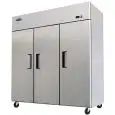 ARMOIRE RÉFRIGÉRÉE / CONGÉLATEUR COMPACTE EN ACIER INOX - Mod. YBF9242GR - FROID VENTILÉ - CAPACITÉ 1390 L - 3 PORTES - TEMPÉRATURE -17°/-22°C - Dim. L 180 x P 73 x h 182 cm - Norme CE