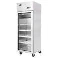 ARMOIRE RÉFRIGÉRÉE EN ACIER INOX - SNACK - Mod. YCF9401GR - FROID VENTILÉ - CAPACITÉ 410 L - 1 PORTE VITRÉE - TEMPÉRATURE 0°/+8°C - Dim. L 60 x P 73 x h 195,5 cm - Norme CE
