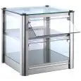 VITRINE,PRÉSENTOIR NEUTRE - MOD. LC43O - N. 2 PLANS D'ÉXPOSITION - PARTIES LATÉRALES ET FRONTALE EN VERRE TREMPÉ  - PORTES EN POLYCARBONATE - DIM. Cm L 37 x P 37 x h 39 - NORME CE