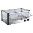 VITRINE,PRÉSENTOIR CHAUFFANTE - MOD. LC92S - N. 1 PLAN D'ÉXPOSITION - PARTIES LATÉRALES ET FRONTALE EN VERRE TREMPÉ - PORTES EN POLYCARBONATE - PUISSANCE  W 800 - Alimentation V 230/50hz monophasé - DIM. Cm L 87 x P 37 x h 24 - NORME CE