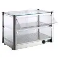 VITRINE,PRÉSENTOIR CHAUFFANTE - MOD. LC63S - N. 2 PLANS D'ÉXPOSITION - PARTIES LATÉRALES ET FRONTALE EN VERRE TREMPÉ - PORTES EN POLYCARBONATE - PUISSANCE  W 400 - Alimentation V 230/50hz monophasé - DIM. Cm L 57 x P 37 x h 39 - NORME CE