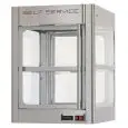 VITRINE CHAUFFÉE - MOD. TCR 1 - Ouverture porte des deux côtés - Rayon intermédiaire pour la présentation des produits - Puissance 1450 W - Alimentation 230 V - Dimensions : L 62,9 x P 71,3 x h 88,1 cm - Norme CE