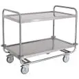 Chariot de service pour charges lourdes - Mod. 1402P - Structure en acier inoxydable AISI 304 - plateaux soudés - 2 plateaux - plateau cm 100 x 60 - capacité 200 kg - Dimensions cm 109 x 69 x 95 h