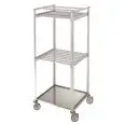 CHARCUTERIE CHARIOT DE SALAISON - Mod. CAR ALU - Cadre en aluminium anodisé - Roues - Avec plateau et impostes en aluminium - Dimensions cm L 84 x P 77 x 185h