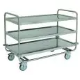 Chariot de service pour charges lourdes - Mod. 1405P - Structure en acier inoxydable AISI 304 - plateaux soudés - 3 plateaux - plateau cm 100 x 50 - capacité 200 kg - Dimensions cm 109 x 59 x 95 h