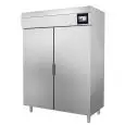 ARMOIRE RÉFRIGÉRÉ EN ACIER INOX  - MOD. 141TNAC -À BASSE CONSOMMATION D'ÉNERGIE - CLASSE ÉNERGETIQUE  B - PANNEAU TACTILE  - VENTILÉ  - N. 2 PORTES - CAPACITÉ  Lt. 1400 - TEMPÉRATURE -2°/+8°C - DIM. cm L 150 x P 81 x 205 H - NORME CE