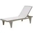 TRANSAT TAHITI - MOD. 2043 - STRUCTURE TECHNOPOLYMÈRE - DOSSIER RÉGLABLE EN 5 POSITIONS - AVEC ROUES - EMPILABLE - TISSU HYDROFUGE INTERCHANGEABLE - POUR USAGE EXTÉRIEUR - DIM. cm L 194 x P 69 x H 43/103
