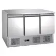 SALADETTE ET TABLE RÉFRIGÉRÉE - GASTRONORM 1/1 ( 53x32,5 cm) - STATIQUE - Mod. G-S903TOP FC - N. 3 portes réfrigérées - Température +2°/+8°C - Dim. 136,5x70x85  cm - Norme CE