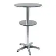 TABLEAU - MOD. MTA016K - BASE EN ALUMINIUM - PLATEAU EN ACIER INOXYDABLE ø cm 60 - LOWER TOP ø cm 40 - POUR USAGE EXTÉRIEUR - DIMENSIONS cm ø 60 x h 112 - NORME CE