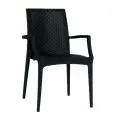 CHAISE AVEC ACCOUDOIRS - MOD. U13 - STRUCTURE EN POLYPROPYLÈNE - HAUTEUR D'ASSISE 45 cm - EMPILABLE JUSQU'À 12 PIÈCES - POUR USAGE EXTÉRIEUR - DIM. cm L 44 x P 41,5 x h 88 - NORME CE