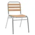 PRÉSIDENT - MOD. ALW07 - STRUCTURE EN ALUMINIUM ANODISÉ ø 25 x 1,5 mm - LATTES EN BOIS DE CHÊNE - HAUTEUR D'ASSISE 43 cm - EMPILABLE JUSQU'À 12 PIÈCES - POUR USAGE EXTÉRIEUR - DIM. cm L 42 x P 41 x h 77 - NORME CE