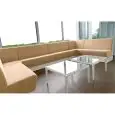 COLLECTION SPACE - MOD. SPACE - STRUCTURE AVANT EN ACIER LAMINÉ - ASSISE ET DOSSIER EN TISSU - ÉPAISSEUR DU CÔTÉ D’EXTRÉMITÉ 2 CM - POSSIBILITÉ DE CRÉER DIFFÉRENTES COMPOSITIONS FACILEMENT MODIFIABLES - POUR UNE UTILISATION EN INTÉRIEUR - D’AUTRES FINITIO