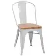 PRÉSIDENT - MOD. EM35W - STRUCTURE EN MÉTAL PEINT - SELLE EN BOIS - HAUTEUR D'ASSISE 45 CM - EMPILABLE JUSQU'À 4 PIÈCES - POUR USAGE INTÉRIEUR - DIM. cm L 36 x P 36 x h 85 - NORME CE