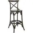 Sgabello - couleur noir - Structure en bois - Modèle 1440-HT38NO