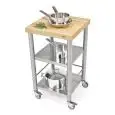 CUISINE CALLEY - mod. 692500 Auxilium - Acier inoxydable - Plan de travail en charme en carton blanc - simple sans tiroir