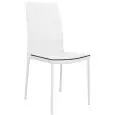 Sedia - couleur blanc - Structure en métal, rivestimento en ecopelle - Modèle 1456-3od