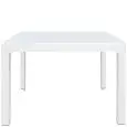 Table - couleur blanc - Structure en métal verni, plateau extensible en cristal, Épaisseur 8 mm - Modèle 1460-78dt-blanc-chiuso