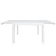 Table - couleur blanc - Structure en métal verni, plateau extensible en cristal, Épaisseur 8 mm - Modèle 1460-78dta-blanc-lungo