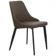 Sedia - couleur marron - Structure en métal verni, seduta e schienale imbottiti, rivestimento en ecopelle - Modèle 1528-T07M