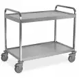 Chariot industriel pour charges lourdes - Mod. 1560-2PV - Structure en acier inoxydable AISI 304 - 2 plateaux - plateau cm 100 x 58 - capacité 300 kg - Dimensions cm 108 x 61 x 93 h