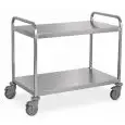Chariot industriel pour charges lourdes - Mod. 1560-2PL - Structure en acier inoxydable AISI 304 - 2 plateaux - plateau cm 100 x 58 - capacité 300 kg - Dimensions cm 108 x 61 x 93 h
