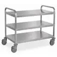 Chariot industriel pour charges lourdes - Mod. 1560-3PL - Structure en acier inoxydable AISI 304 - 3 plateaux - plateau cm 100 x 58 - capacité 300 kg - Dimensions cm 108 x 61 x 93 h