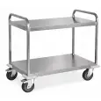 Chariot industriel pour charges lourdes - Mod. 1570-2PL - Structure en acier inoxydable AISI 304 - 2 plateaux - plateau cm 100 x 58 - capacité 500 kg - Dimensions cm 108 x 61 x 96 h