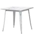 Table - couleur blanc - Structure en métal verni, effet antique - Modèle 1575-36WAW