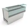 VITRINE À PIZZA - MOD. BREAK PIZZA VBD115 - SEMI OUVRÉ,IL NÉCESSITE DE PANNEAUX - VERRES PLATS OUVRANTS - BASE TUBULAIRE EN ACIER VERNI  - PLAN EN ACIER INOX - N. 3 TIROIRS  DE 1/6 - DIM. Cm P 68,8 x H 115,1