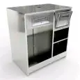 ARRIÈRE COMPTOIR DE BAR NEUTRE POUR MACHINE À CAFÉ - SEMI OUVRÉ,IL NÉCESSITE DE PANNEAUX- MOD. RBBNMC63I100 - STRUCTURE EN ACIER INOX  - DIM. Cm L 100 x P 63 x h 110