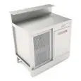 COMPTOIR DE BAR RÉFRIGÉRÉ - SEMI OUVRÉ, IL NÉCESSITE DE PANNEAUX - MOD. BBR10CB1V - ALIMENTATION V 230/50Hz MONOPHASÉ  - AVEC PRÉDISPOSITON POUR RAMPE - PLAN DE TRAVAIL AVEC  BORDS ANTI RUISSELLEMENT  - AVEC UNITÉ CONDENSATRICE INCORPORÉE  - DIM. Cm L 100