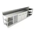 COMPTOIR DE BAR RÉFRIGÉRÉ - SEMI OUVRÉ, IL NÉCESSITE DE PANNEAUX - MOD. BBR40CB3V - ALIMENTATION V 230/50Hz MONOPHASÉ  - AVEC PRÉDISPOSITON POUR RAMPE - PLAN DE TRAVAIL AVEC  BORDS ANTI RUISSELLEMENT  - AVEC UNITÉ CONDENSATRICE INCORPORÉE  - DIM. Cm L 400