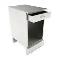 COMPTOIR À CAISSE POUR BAR NEUTRE  - SEMI OUVRÉ,IL NÉCESSITE DE PANNEAUX- MOD. BBN/CASSA50 - PLAN EN ACIER INOX AISI 304 SCOTCH BRITE - DIM. Cm L 50 x P 70 x h 95,1