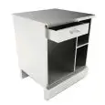 COMPTOIR À CAISSE POUR BAR NEUTRE  - SEMI OUVRÉ,IL NÉCESSITE DE PANNEAUX- MOD. BBN/CASSA75 - PLAN EN ACIER INOX AISI 304 SCOTCH BRITE - DIM. Cm L 75 x P 70 x h 95,1