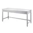Table de préparation inox - pieds carrés - avec renforcement sur trois côtés - plan de travail de 4 cm d'épaisseur - inox 8/10