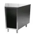 Élement angulaire extérieur 45° avec compartiment ouvert - Structure en inox  finissage en scotch brite - Longueur 104 cm - Profondeur 80 cm - Hauteur 90 cm