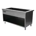 Meuble bain marie avec compartiment inférieure ouvert - Cuve h 22 cm - Structure en inox  finissage en scotch brite