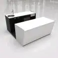 COMPTOIR DE BAR ET COMPTOIR ARRIÈRE - MOD. START UP L2000 H951 - N. 2 CELLULES AVEC RÉFRIGÉRATION VENTILÉE - ALIMENTATION V 230/50Hz MONOPHASÉ - AVEC CONDENSATION INTÉGRÉE - STATION DE MACHINE À CAFÉ - ÉVIER AVEC MITIGEUR À LEVIER UNIQUE - DIMENSIONS TOTA