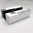 COMPTOIR DE BAR ET COMPTOIR ARRIÈRE AVEC PRÉSENTOIR DE CRÈME GLACÉE PANORAMIQUE - MOD. START UP L1000/4PANORAMA+L2000 H1150 - AVEC PALETTE EN VERRE - N. 2 CELLULES AVEC RÉFRIGÉRATION VENTILÉE - ALIMENTATION V 230/50Hz MONOPHASÉ - AVEC CONDENSATION INTÉGRÉ