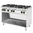 CUISINIÈRE À GAZ 6 FEUX - MOD CC76G - Plaque encastrée - Sans flamme pilote - Puissance kW 28,5 - Dimensions cm L 120 x P 70 x H 90 - Norme CE