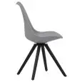 Sedia - couleur gris - Structure en bois de hêtre e métal, seduta girevole, scocca en polypropylène, cuscino en ecopelle - Modèle 1626-EV10N-G