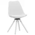 Sedia - couleur blanc - Structure en bois de hêtre e métal, seduta girevole, scocca en polypropylène, cuscino en ecopelle - Modèle 1626-EV10W-W