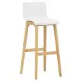 Sgabello - couleur blanc - Structure en bois di quercia, scocca en polypropylène - Modèle 1627-EV36-W-01