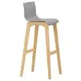 Sgabello - couleur gris - Structure en bois di quercia, scocca en polypropylène - Modèle 1627-EV36G-01