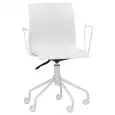 Poltrona ufficio - couleur blanc - Structure en métal verni, scocca en polypropylène - Modèle 1628-EV11W-W