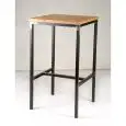 MANGE-DEBOUT POUR RESTAURANTS - MOD. 235 - BASE EN MÉTAL NOIR 30x30 mm EFFET GIVRÉ - PLATEAU EN CHÊNE COUPE À LA SCIE - POUR USAGE À L’INTÉRIEUR - NORME CE