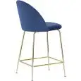 Sgabello - couleur Blu - Structure en métal ottonato, seduta e schienale imbottiti, rivestimento en velluto - Modèle 1651-J01GB