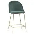 Sgabello - couleur verde - Structure en métal ottonato, seduta e schienale imbottiti, rivestimento en velluto - Modèle 1651-J01GV