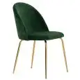 Sedia - couleur verde - Structure en métal ottonato, seduta e schienale imbottiti, rivestimento en velluto - Modèle 1652-J02V